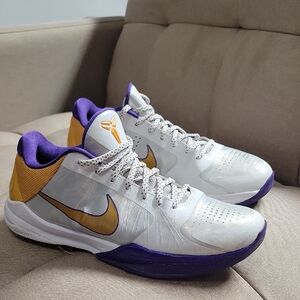 Nike Kobe Basketball Shoes - White, Purple, Gold